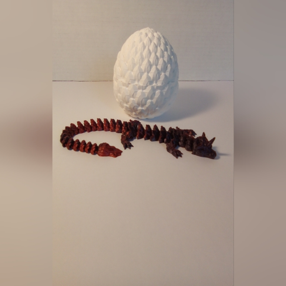 3D Printed Articulated Fidget Unicorn Dragon And Egg Shell
